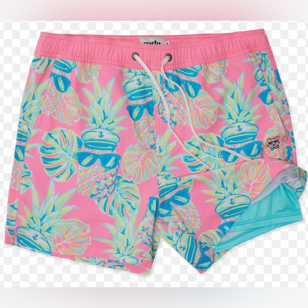 Party Pants Men's L Fish Scale Shorts Rainbow Party Rave Shorts With Drawstring